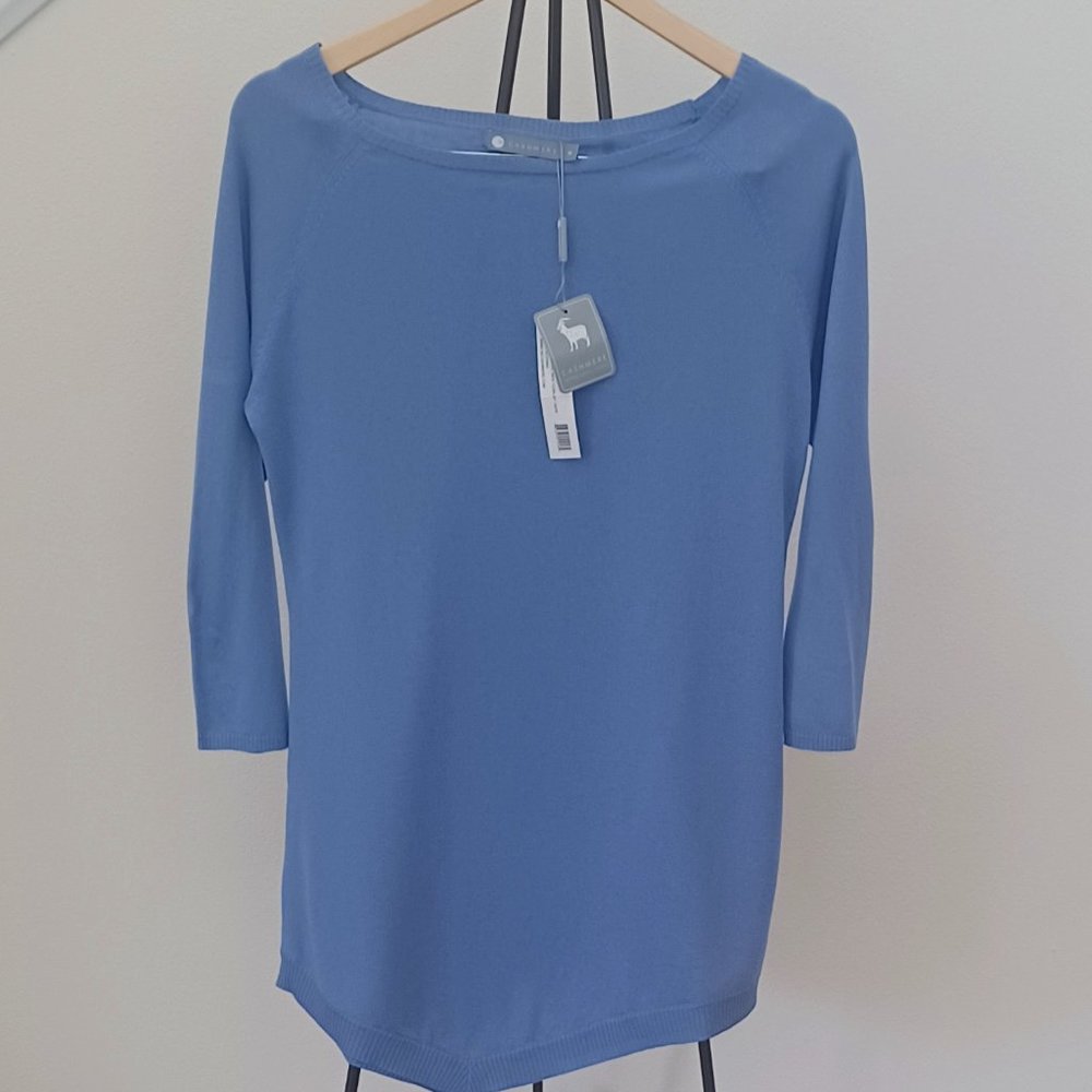 InCashmere Cobalt Crew Neck Sweater Silk Cashmere blend